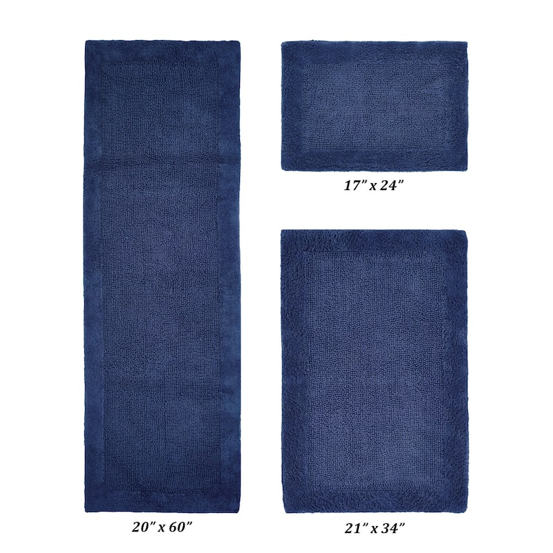 Better Trends Bath Rugs Set 100% Cotton Tufted Soft Water Absorbent Bathroom Rug for Shower, Sink Bath Mats Edge Collection