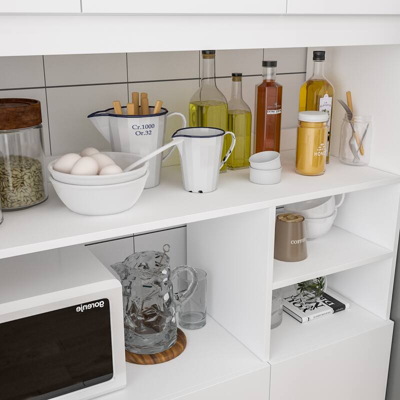 78"H Kitchen Pantry Storage Cabinets with Hutch Kitchen Buffet