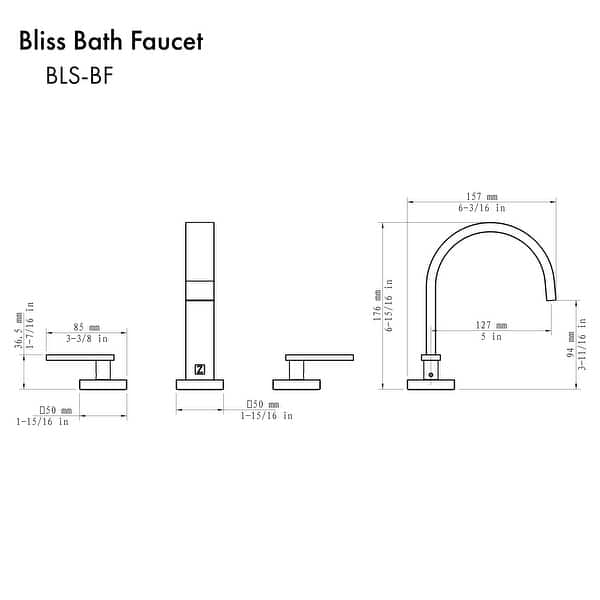 dimension image slide 0 of 2, ZLINE Bliss Bath Faucet