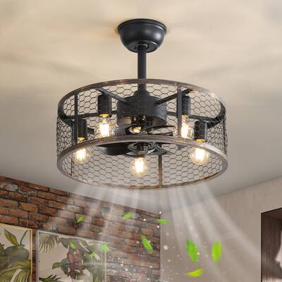 19.7In Classic Ceiling Fan with Light, Remote Control or APP(Bulbs included)