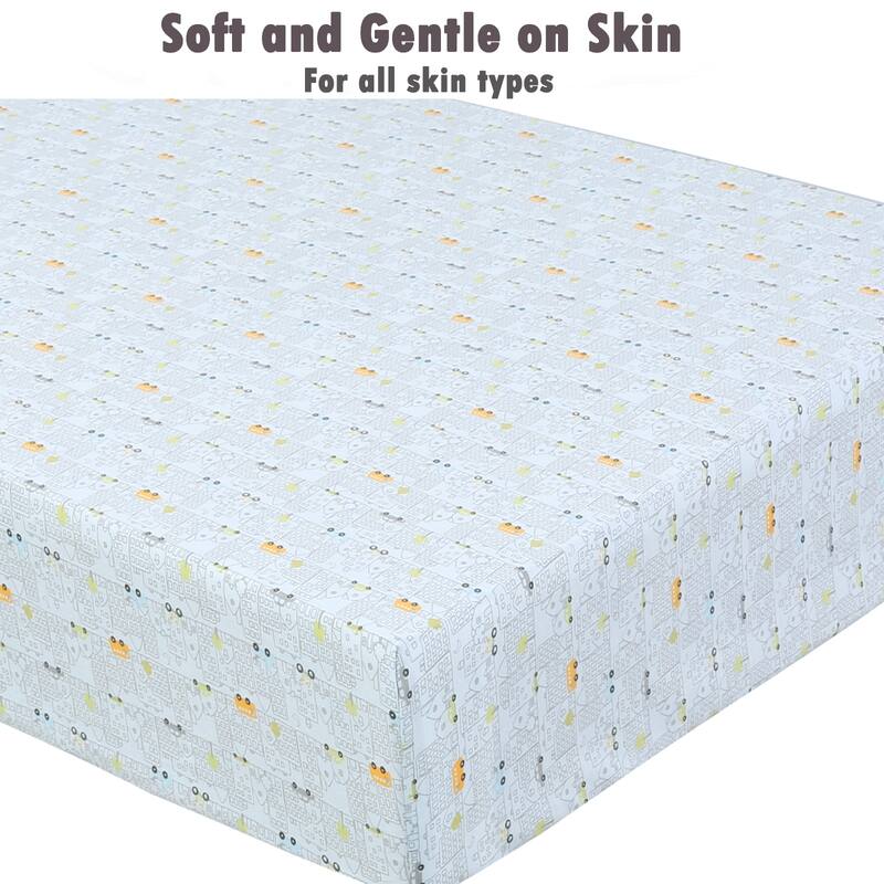 Polka Dot Animal Bear Friends ABC&123 Unisex Multi-color Cotton Toddler/Baby Crib Child Fitted Sheet Set (Pack of 3) - N/A