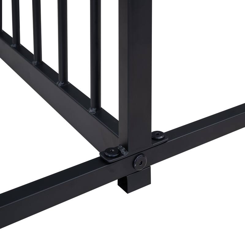 Roomfitters Metal Twin House Platform Beds with Shared Frame, Space Saving Design