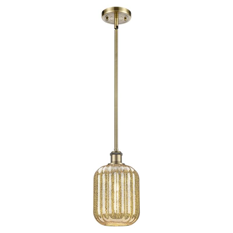 Innovations Lighting Endless Possibilities Ballston - Preston - 1 Light 7" Jar Shade Stem Hung Mini Pendant - Mercury/Antique Brass