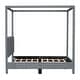 preview thumbnail 5 of 31, Canopy Bed with USB and Type-C Ports, Upholstered Canopy Platform Bed Frame with Headboard, Wood Slat Support, for Kids Teens