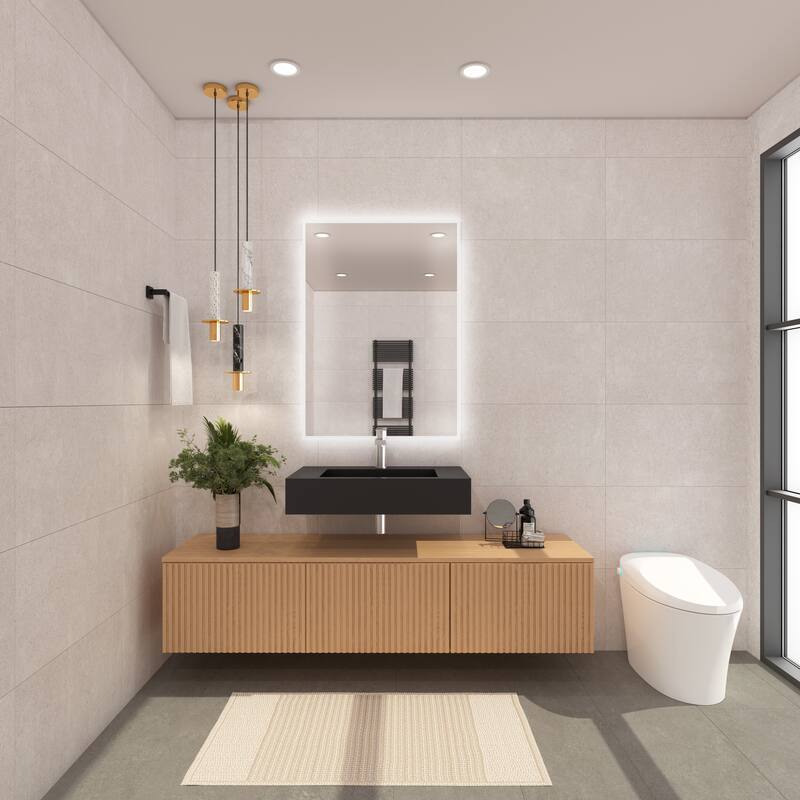 Pyramid Solid Surface Wall-Mounted Bathroom Sink