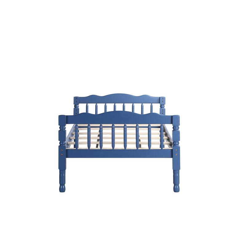 Twin over Twin Size Solid Wood Bunk Bed with Ladder and Fence for Kids, Bedroom