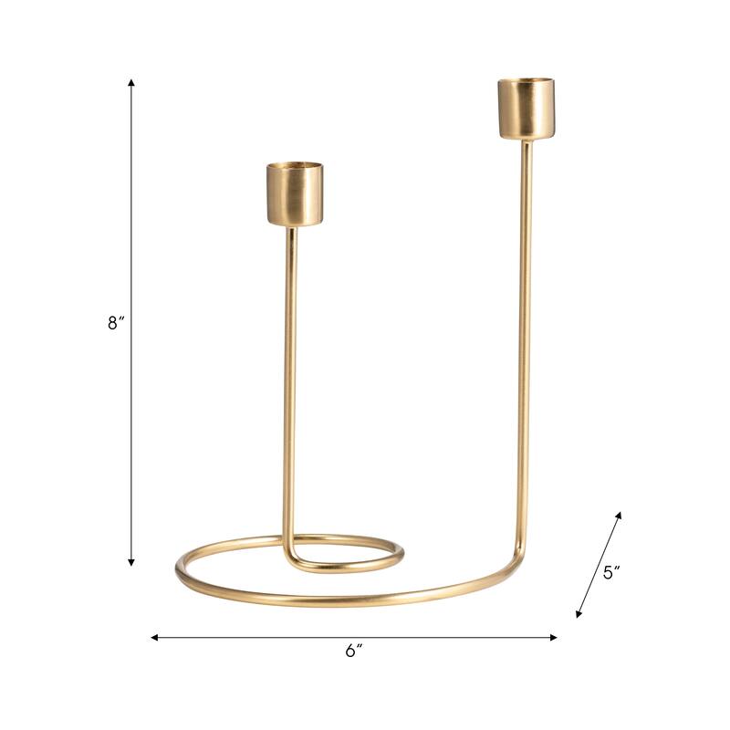 Metal Modern Swirl 2-Taper Candle Holder