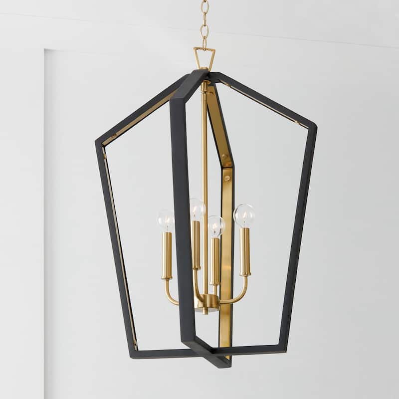 Maren 4-light Pendant w/ Handcrafted Mango Wood