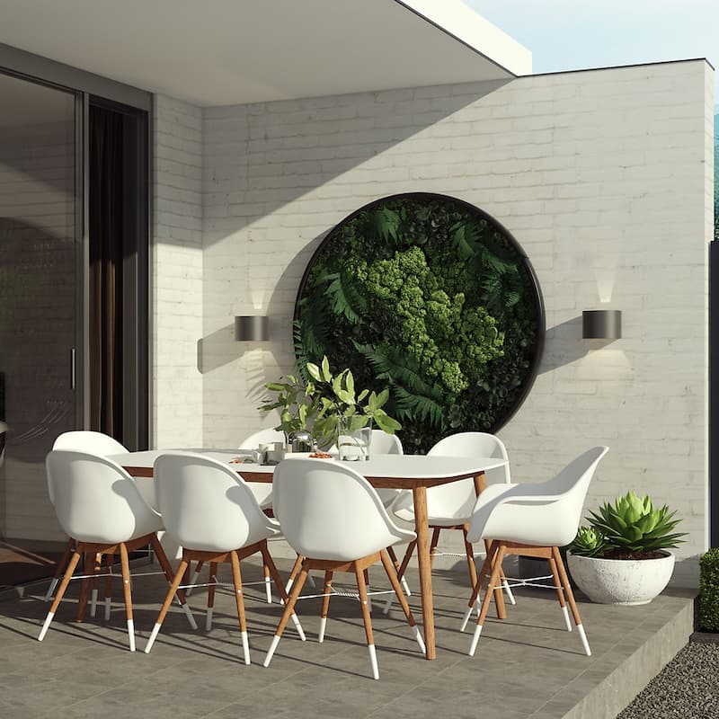 Amazonia Bonita 100 FSC Certified Wood 9pc Rectangular Patio Dining Set - White