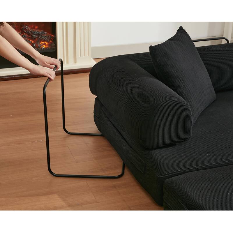 Folding Convertible Out Sleeper Sofa Bed,4-in-1 DIY Combination Convertible Sofa