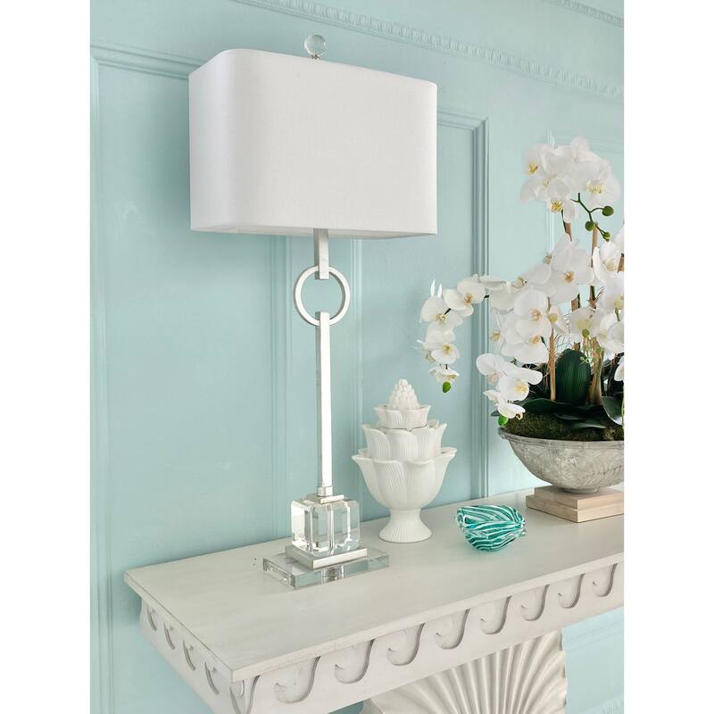 Elaina Table Lamp with Iron and Crystal Shade