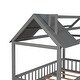 preview thumbnail 13 of 11, Twin Size Wood House Bed with Fence and Roof ,Playful Design for Kids' Comfort and Safety