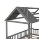 preview thumbnail 13 of 21, Twin Size Wood House Bed with Roof, Fence, and Chimney, Sturdy Pine Frame, Perfect for Kids' Bedrooms
