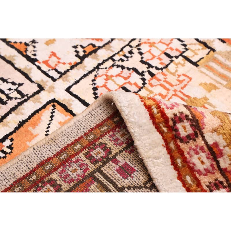 ECARPETGALLERY Hand-knotted Kashmir Cream Viscose Rug - 4'11 x 6'8