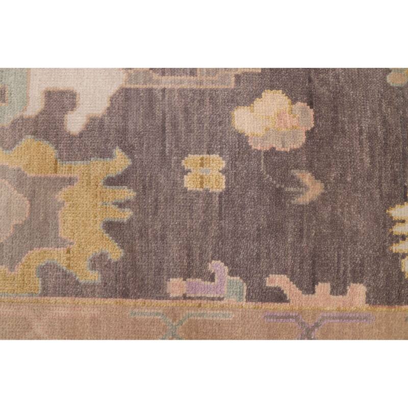 ECARPETGALLERY Hand-knotted Modern Oushak Dark Grey Wool Rug - 9'0 x 11'9