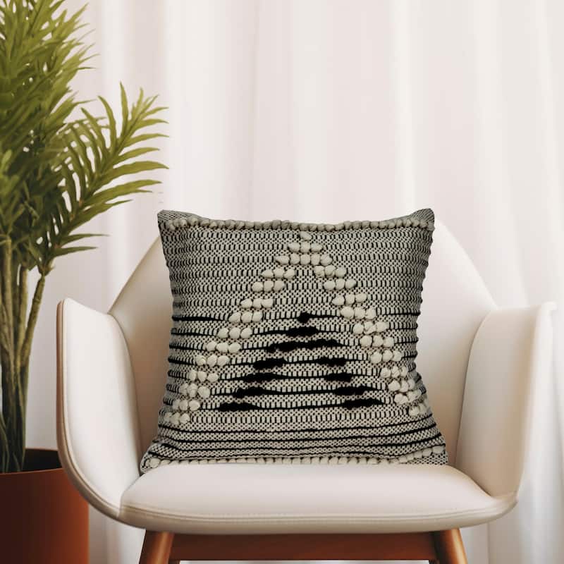Parkland Collection Abali Transitional Black and White Pillow Cover