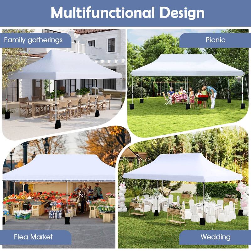 Costway 10 x 20 FT Pop-up Canopy UPF50+ Sun Protection Tent with - See Details