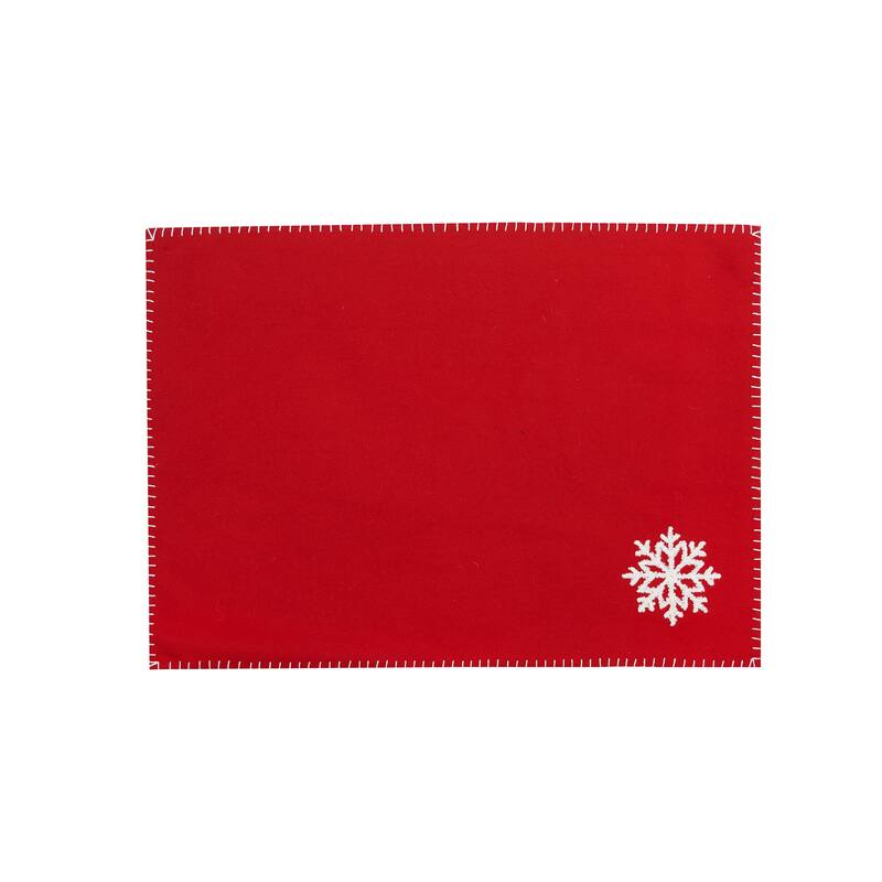 Wool Placemat, Set of 4, Snowflake - Set of 4