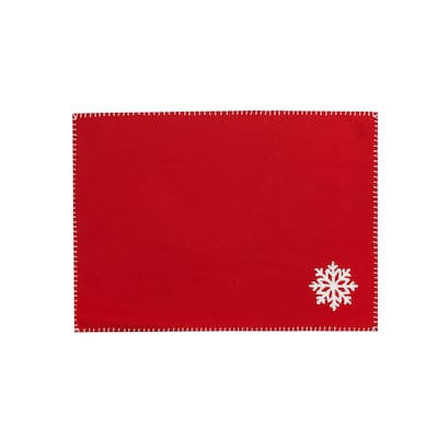 Wool Placemat, Set of 4, Snowflake - Set of 4