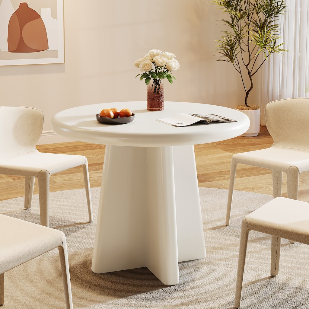 Small Modern Dining Table with Sturdy Base
