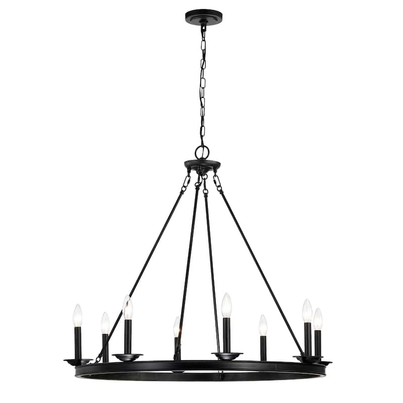 Eva 8-Light Metal Round Chandelier.