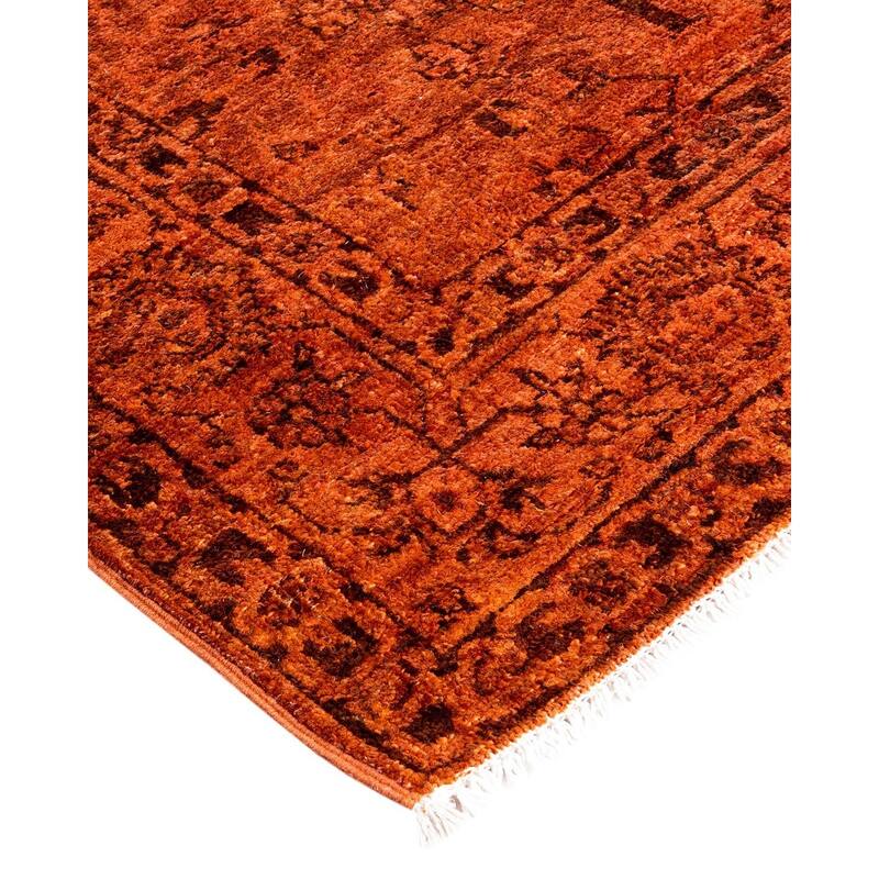 Vibrance One-of-a-Kind Hand-Knotted Runner Rug - Orange, 3' 1" x 9' 10" - 3' 1" x 9' 10"