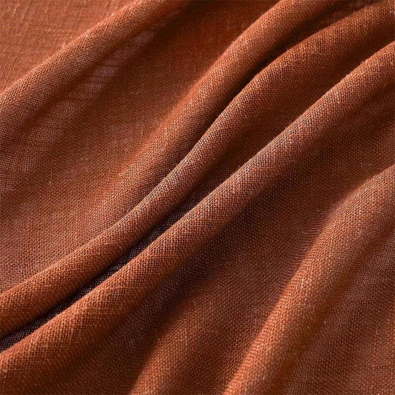 Burnt Orange Linen 108" Boho Fall