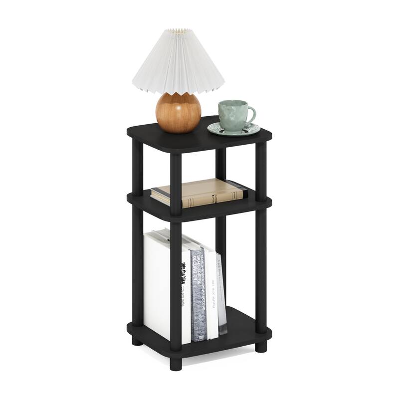 Furinno Just 3-Tier Turn-N-Tube Curve End Table, Side Table, 1-Pack