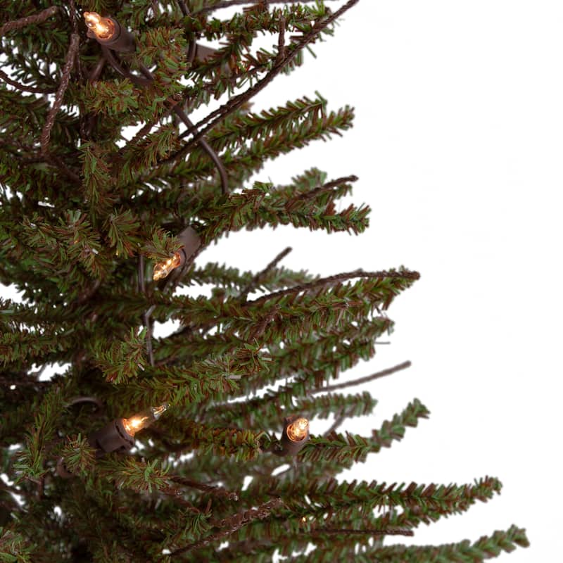 2.5' Warsaw Two-Tone Twig Artificial Christmas Tree - Clear Lights - 2.5 Foot