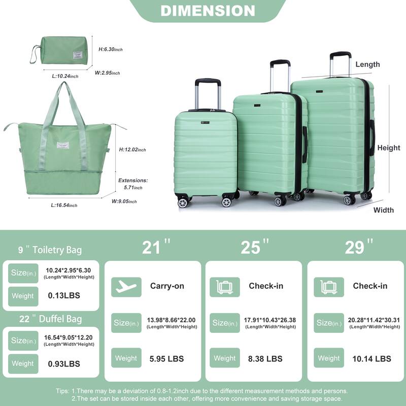 5PCS PC Luggage Set with TSA Lock