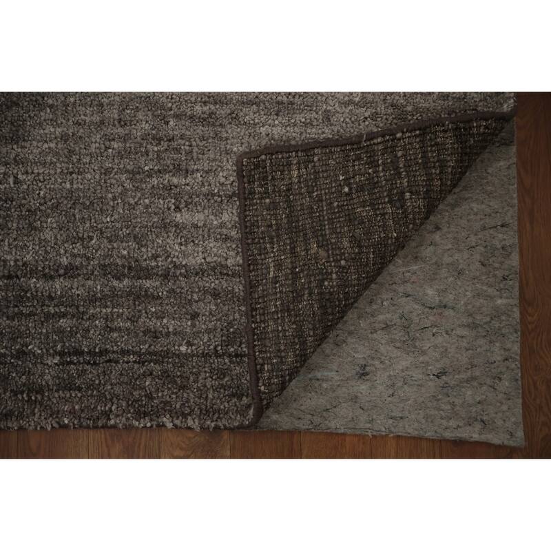 Hand Knotted Oriental 100% Wool Carpet Tribal Contemporary Greys & Charcoal Gabbeh Area Rug - 11' 4'' X 8' 6''