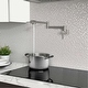 preview thumbnail 14 of 32, STYLISH Stainless Steel Wall Mount Pot Filler Folding Stretchable with Single Hole Two Handles