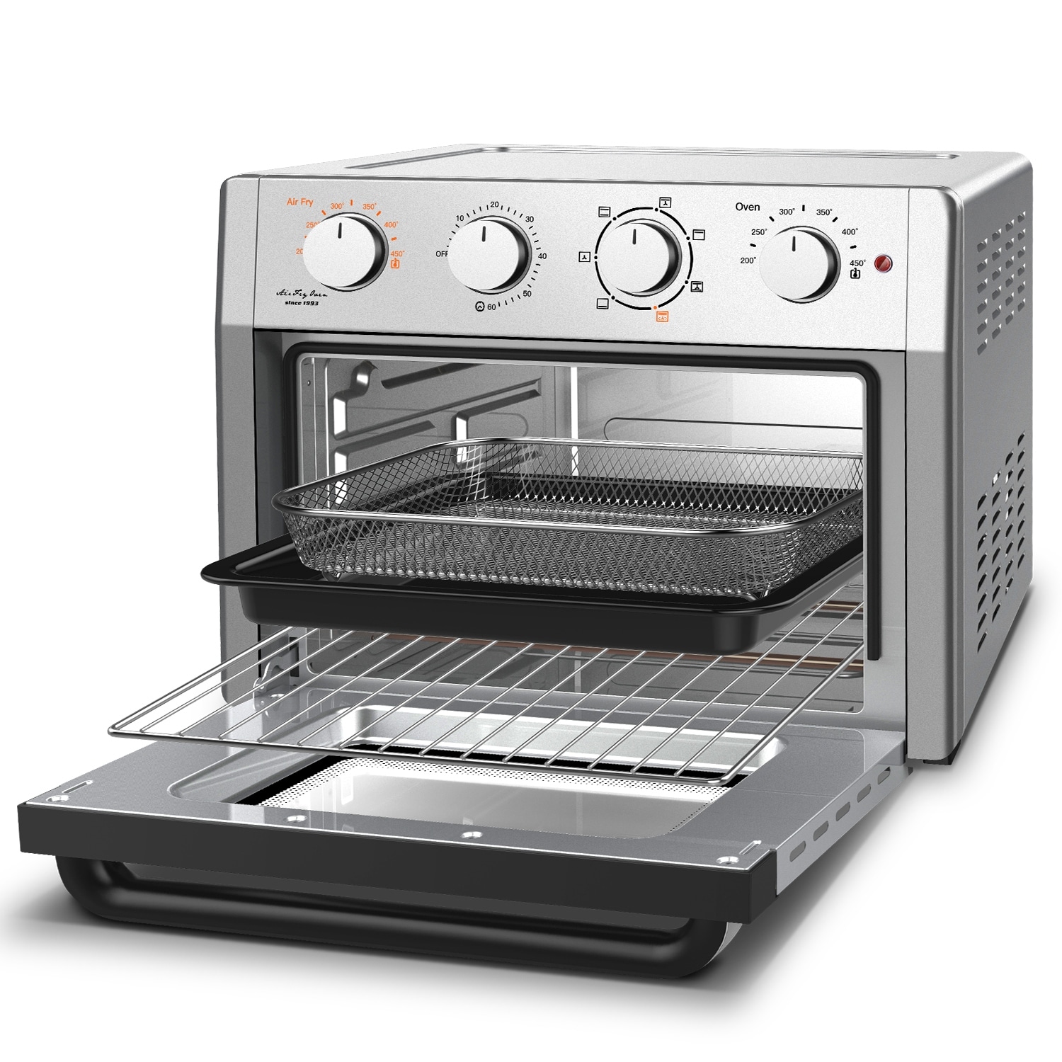 Chefman Toast Air Fryer + Toaster Oven, Stainless Steel, 20 Liter
