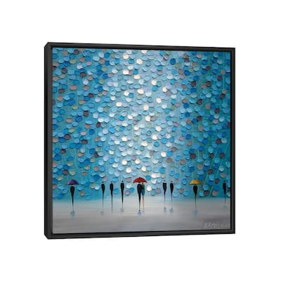 iCanvas "3 Tiny Umbrellas" by Ekaterina Ermilkina Framed Canvas Print