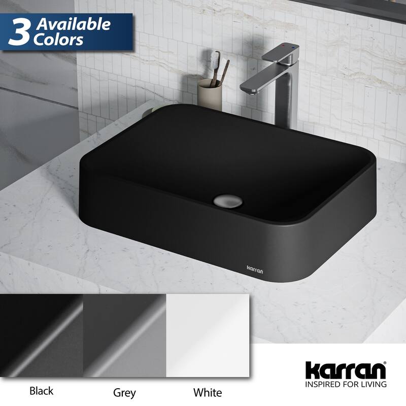 Karran Sea Crest Quartz 22 inch Bathroom Vessel Sink