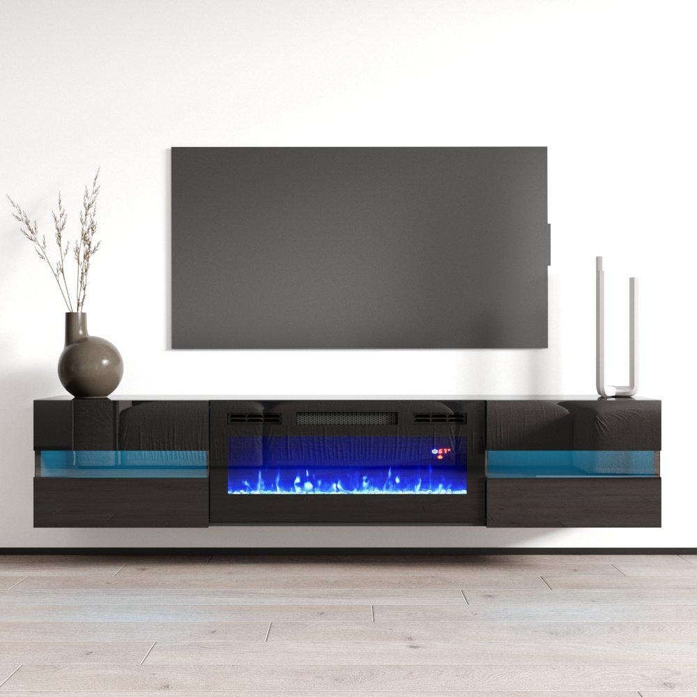 Meble Furniture Metro EF Wall Mounted Electric Fireplace 72 inch TV Stand