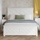 preview thumbnail 2 of 3, Coastal Farmhouse Solid Wood Queen Size Bed Frame, No Box Spring Needed, Antique White