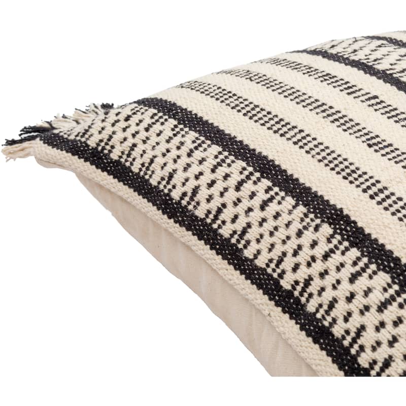 Maxine Geometric Stripes Throw Pillow with Fringe
