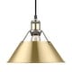 preview thumbnail 1 of 0, Yep by Golden Lighting Orwell 1-light 10in Pendant in Aged Brass and Brushed Champagne Brass shade - Gold