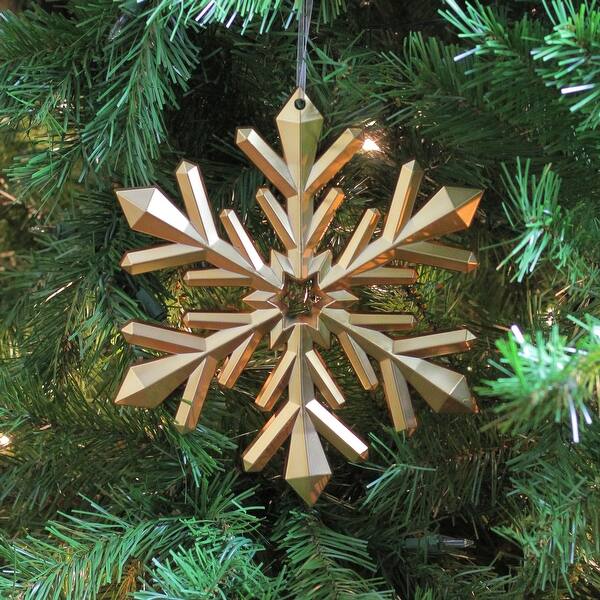 Shop 8 75 Gold Solid Snowflake Christmas Tree Ornament