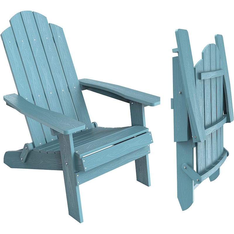 WINSOON All Weather HIPS Outdoor Folding Adirondack Chairs Outdoor Chairs Set of 4