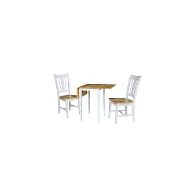 Country Cottage Coffee Table Set - Solid Hardwood, Drop Leaf Table & 2 Chairs