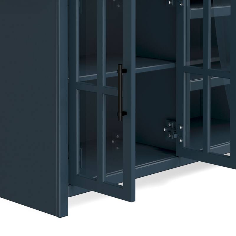 Bridgevine Home Modern Farmhouse 96 inch TV Stand Console for TVs up to 100 inches, No Assembly Requried, Two-Tone Finish