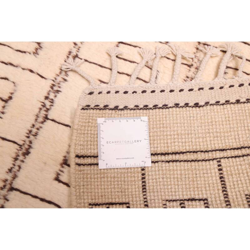 ECARPETGALLERY Hand-knotted Pak Finest Marrakesh Cream Wool Rug - 2'8 x 13'0