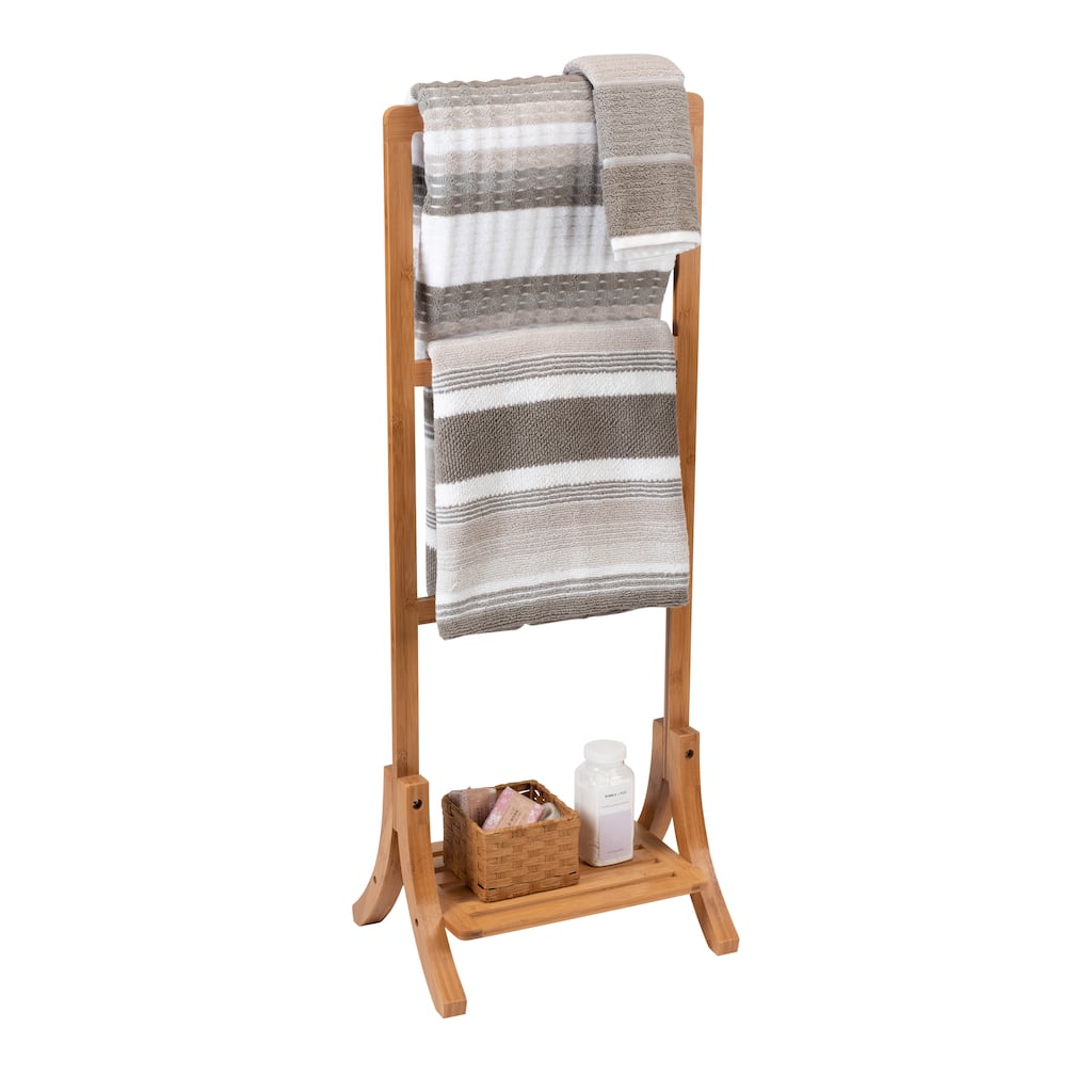 Organize It All Freestanding Bamboo Towel Rack - 16x11.25x41