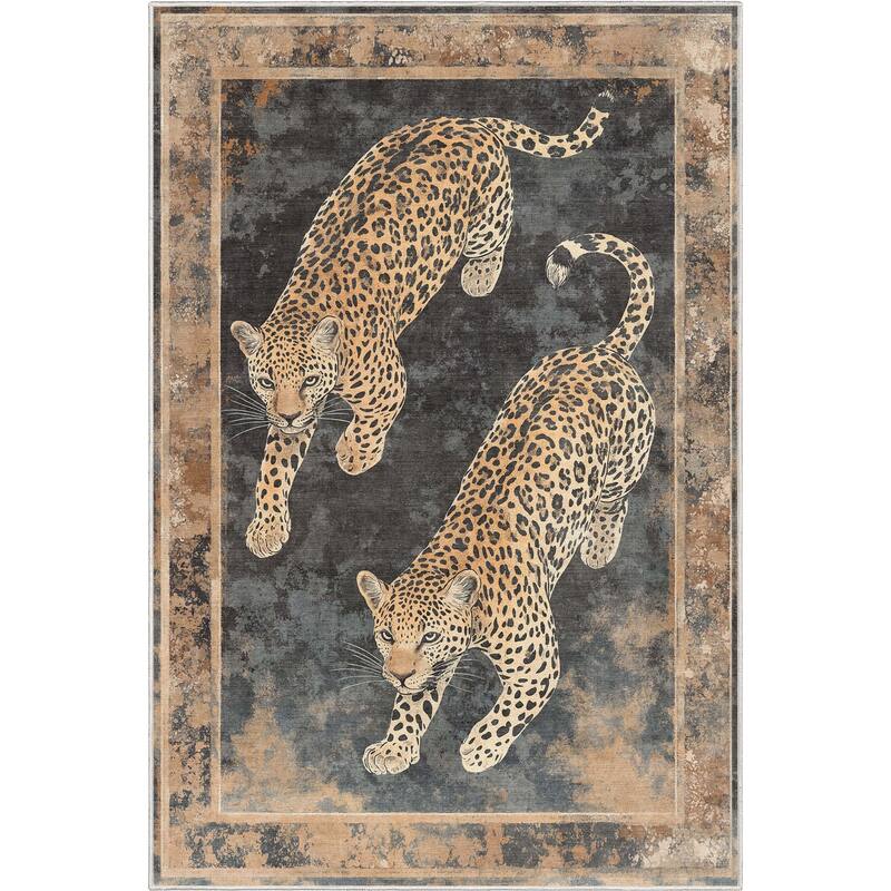 Well Woven Apollo Leopard's Reverie Animal Print Modern Flat Pile Rug