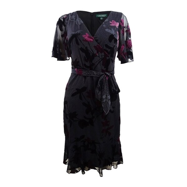 ralph lauren velvet wrap dress
