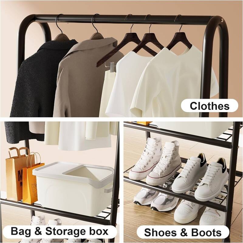Premium Metal Closet Organizers and Storage - 13.8"D x 24.4"W x 62"H