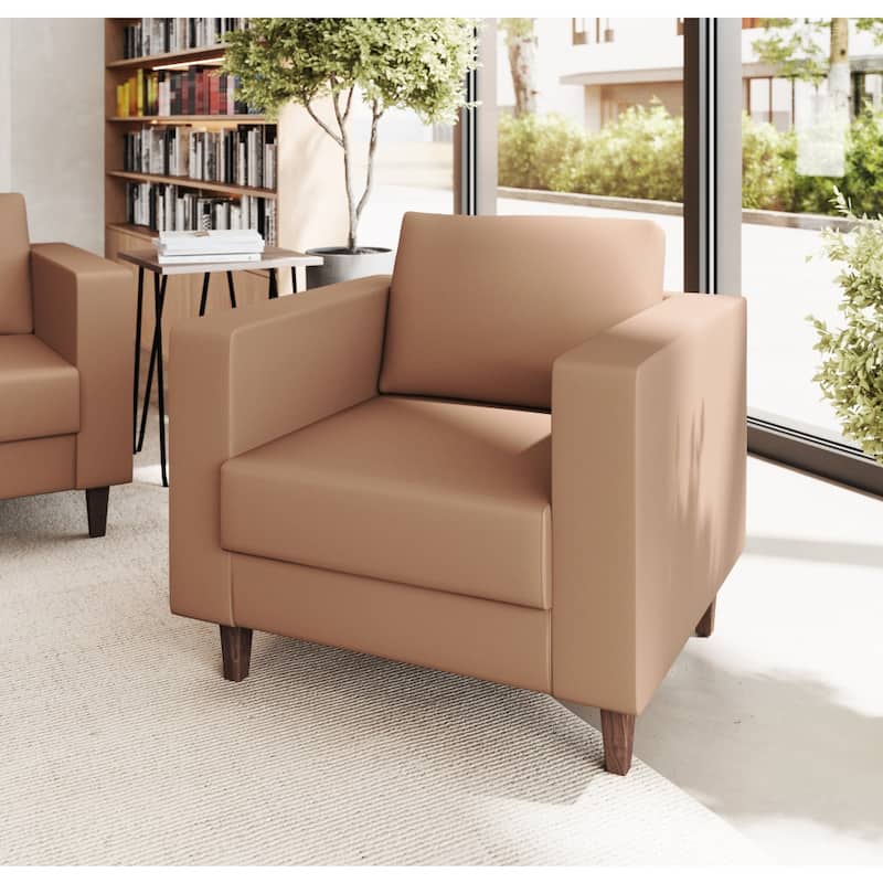 Commercial Lobby Chair with Outlets/USB/USB-C Charging Ports - 33"W x 31.25"D x 32.5"H