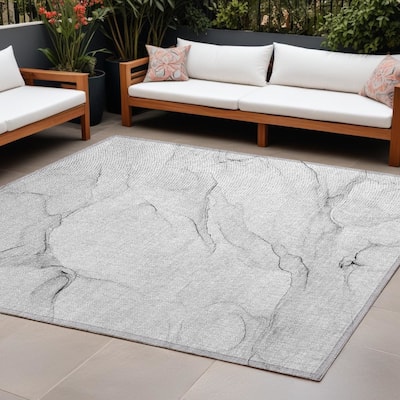 Alrim Artistic Abstract Weather Resistant Blended Style Outdoor Rug